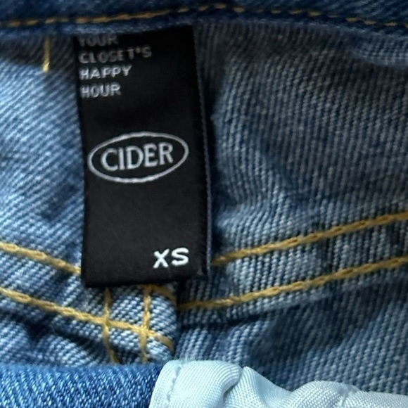 Women's cider XS Blue Heart Print Straight‎ Denim Jeans - Picture 7 of 15